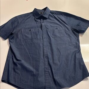 Express Dark Blue Casual Button-Down Shirt